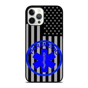 Thin White Line EMS EMT Paramedic American Flag Gift iPhone Case
